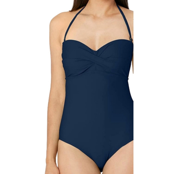 Catalina Swimwear Bandeau One Piece Blue - Picture 1 of 13